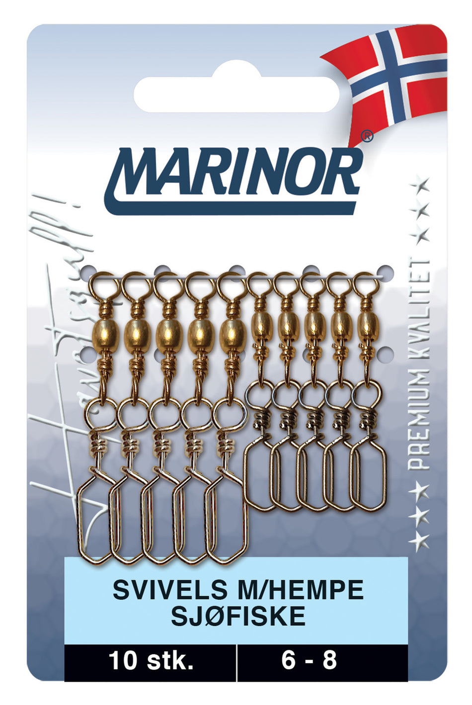 Svivels m/hempe Sjøfiske 10-pk